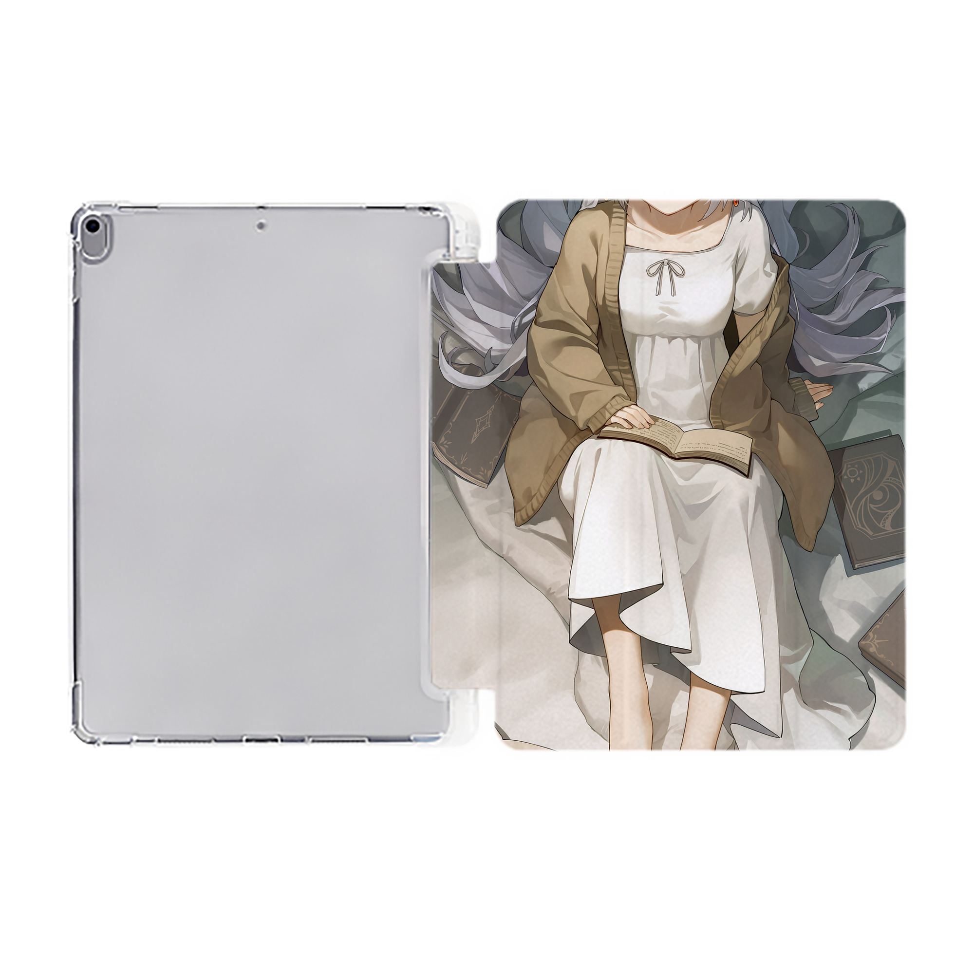 （画像用） 葬送のフリーレン Frieren IPad ケース ペン収納付き 三つ折りスタンド PUレザー×シリコン 対応機種9.5/10.5/10.9インチ